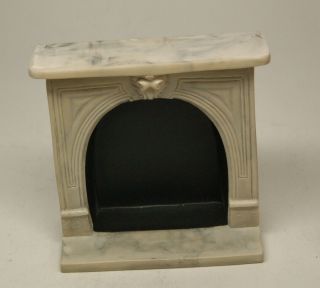 White Faux Marble Fireplace Mantle,  4 1/2 