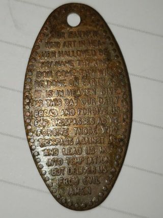 The Lords Prayer On A Lincoln Cent Penny,  Flattened Rolled Out Souvenirs