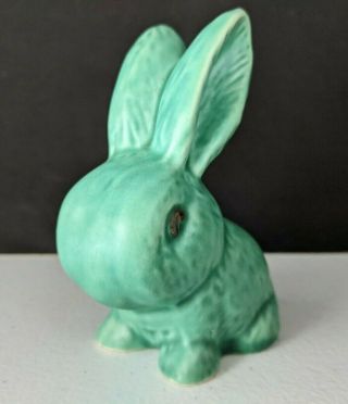 Vintage Sylvac Ceramic Jade Green Rabbit Figurine England 5 " X 3.  5 "