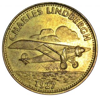 Netherlands Fuel Station Reward Token Shell Charles Lindbergh 1927 Plane 90 