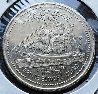 1987 Summerside Pei $1 Trade Token - Age Of Sail - Charles Elefurgey
