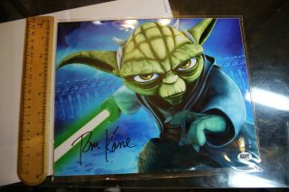 Tom Kane Signed Yoda 8x10 Picture Star Wars: Clone Wars With Look Jsh