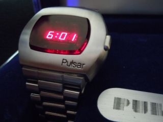 Vintage Pulsar P2 Time Computer Led Lcd Digital Retro Watch,  Inner/outer Boxes