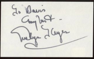 Evelyn Keyes Signed Index Card Signature Autographed Vintage Gone With The Wind