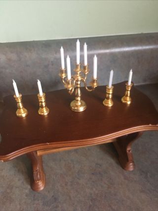 Dollhouse Miniature Victorian Candles Candelabra Candle 1:12 Scale Set