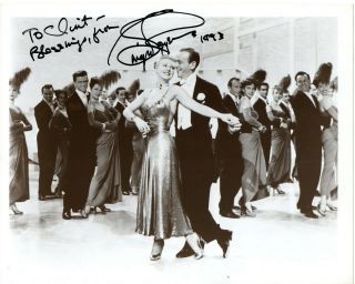 Ginger Rogers Signed 1993 B&w 8x10 Photo With Fred Astaire Todd Mueller