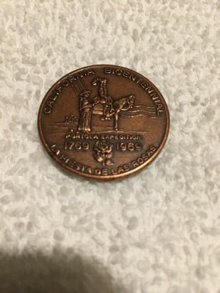 1969 California Bi - Centennial Medal San Jose Ca