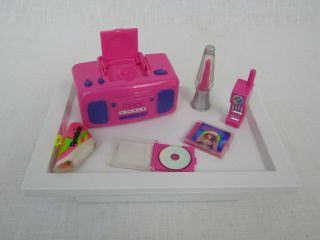 1998 Barbie Doll Cd Player Boom Box Cds Lava Lamp Cordless Phone Purple My Scene