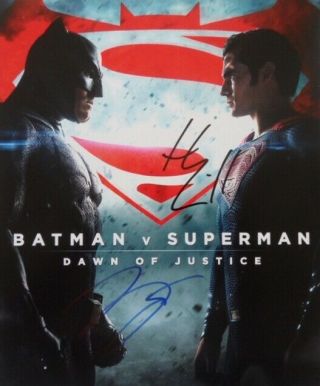 Henry Cavill Ben Affleck 8x10 Signed Photo Autographed - " Batman Vs Superman "