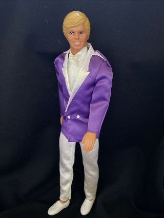 Vintage Ken Doll Purple Tuxedo White Pants Shoes