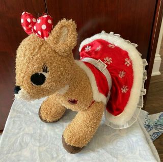 Build A Bear Rudolph The Red Nosed Reindeer Clarice With Light Up Nose And Dress