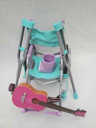 My Life As All American Girl Doll Wheelchair Crutches And Cast Set,  Guitar