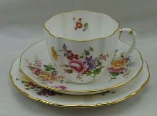 Royal Crown Derby Bone China Trio 3pc Tea Cup And Saucer Dessert Plate