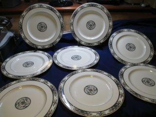 Set Of 8 Royal Doulton England " Tavistock " Pattern Tc 1112 Dinner Plates 10.  5 "