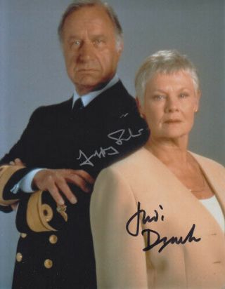 Judi Dench & Geoffrey Palmer 007 James Bond Cast Double Autograph Tomorrow Never