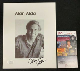 Alan Alda Hand Signed Autographed 8x10 Black And White Photo Jsa/coa