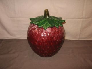 Vintage Mccoy Art Pottery Strawberry Cookie Jar 9 1/2 " Height Vgc