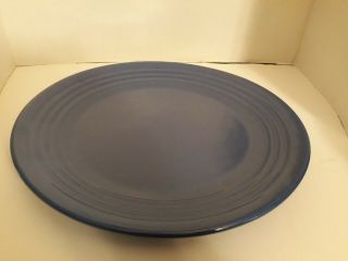 Bauer Pottery Ring Ware Royal Blue Chop Plate 12 1/2 "