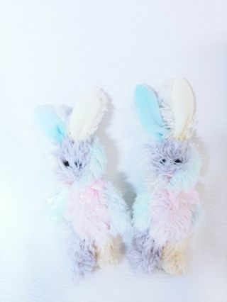 2 Easter Lil Spumoni Colorful Pastel Bunnies Rabbits From Ganz 7 "