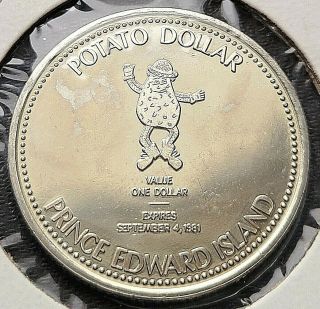 1981 Summerside Prince Edward Island $1 Trade Dollar - Pei Potato Dollar