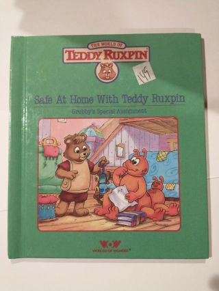 Vintage Teddy Ruxpin Safe At Home With Teddy Book Only