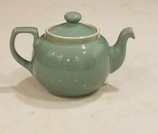 Vintage Denby Pottery Stoneware Teapot Green 1950 - 1975 England 20 Ounce 2