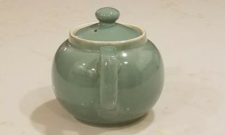 Vintage Denby Pottery Stoneware Teapot Green 1950 - 1975 England 20 Ounce 3