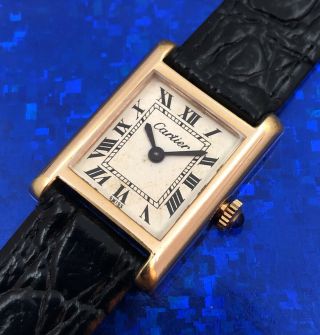 Ladies Cartier Hand Wind Wristwatch Roman Numerals,  Fully Serviced W/