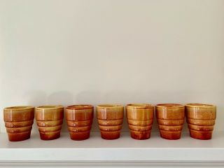 Set Of 7 Vintage Franciscan Pottery El Patio Golden Glow Tumblers