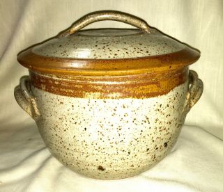 Vintage Hand Thrown Studio Pottery Rice Cooker With Lid - Unsigned
