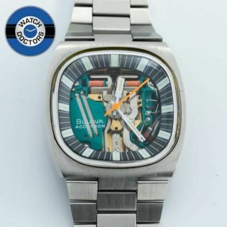 Gents C 1970 Stainless Steel Bulova Accutron Space View Watch (668 Orr)