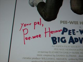 Pee - Wee Herman (paul Reubens) Hand Signed Autographed 16x20 Big Adventure Photo