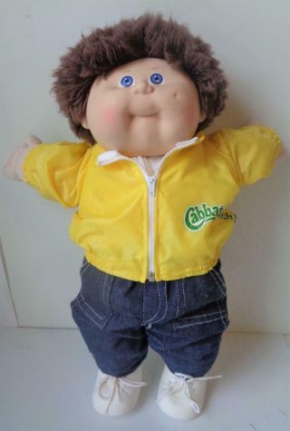 Cpk 1980s Coleco Cabbage Patch Kids Fuzzy Hair Boy Doll Ok Tag Green Stamp