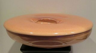 Iroquois Russell Wright Mcm Ripe Apricot 10 " Divided Serving Bowl W/ Lid 1954