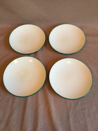 4 Gmundner Keramik Austria Bread/dessert Plates Green Trim From The Stag Series