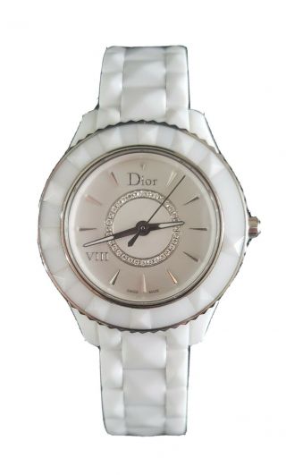 Christian Dior Viii Ceramic Diamond 33mm Quartz Ladies Watch Orig.  $6.  400