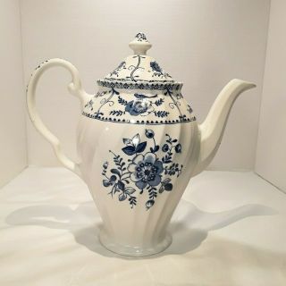 Vintage Johnson Brothers Indies Blue Hand Engraving Teapot 9.  5 