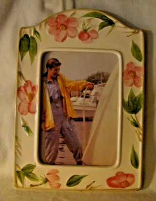 Rare Franciscan Desert Rose Ceramic Picture Frame 10 3/4 " By 7 1/2 "