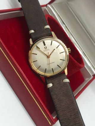 Vintage Gold Omega Seamaster Automatic Mens Swiss Watch,  Box & Buckle