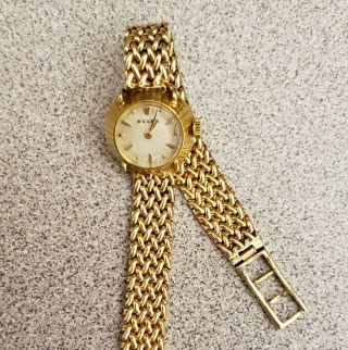 Ladies 18k Gold Rolex Vintage Watch With 14 Kt Band