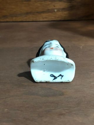 Antique Germany? Vtg Miniature China Porcelain Bisque Doll Head Shoulder Bust 2