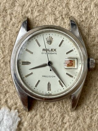 Vintage Rolexa Oyster Date Precision 6494 White Dial Circa 1958