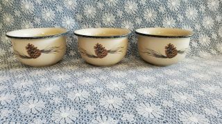 Home & Garden Party " Northwoods " Pinecone Soup,  Cereal,  Chili Bowls Set Of 3