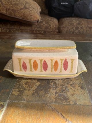 Mcm Red Wing Pepe Butter Dish With Cover 7 7/8 " Long X 3 " Wide X 3 1/8 " High
