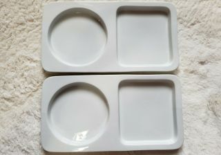 Two Cordon Bleu Soup And Salad Plates Ceramic Sandwich Tray 12 - 3/4 " X 6 - 3/4 "