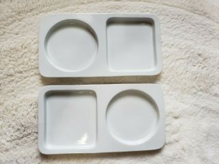 TWO Cordon Bleu Soup and Salad Plates Ceramic Sandwich Tray 12 - 3/4 