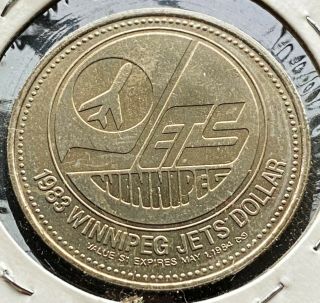 1983 Winnipeg Manitoba Trade Dollar $1 Token - Brian Hayward Jets Dollar