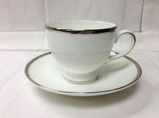Wedgwood " Sterling " Leigh Teacup & Saucer Bone China Made In England