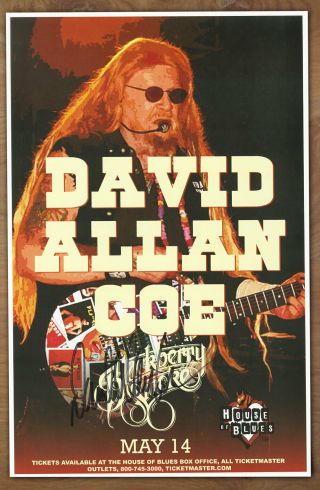 David Allan Coe Autographed Gig Poster