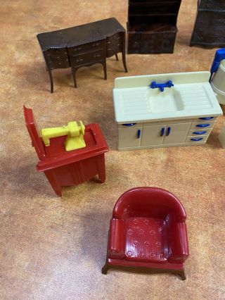 Vintage Reliable Toys Canada / renwal usa Plastic Doll House Furniture Miniature 2